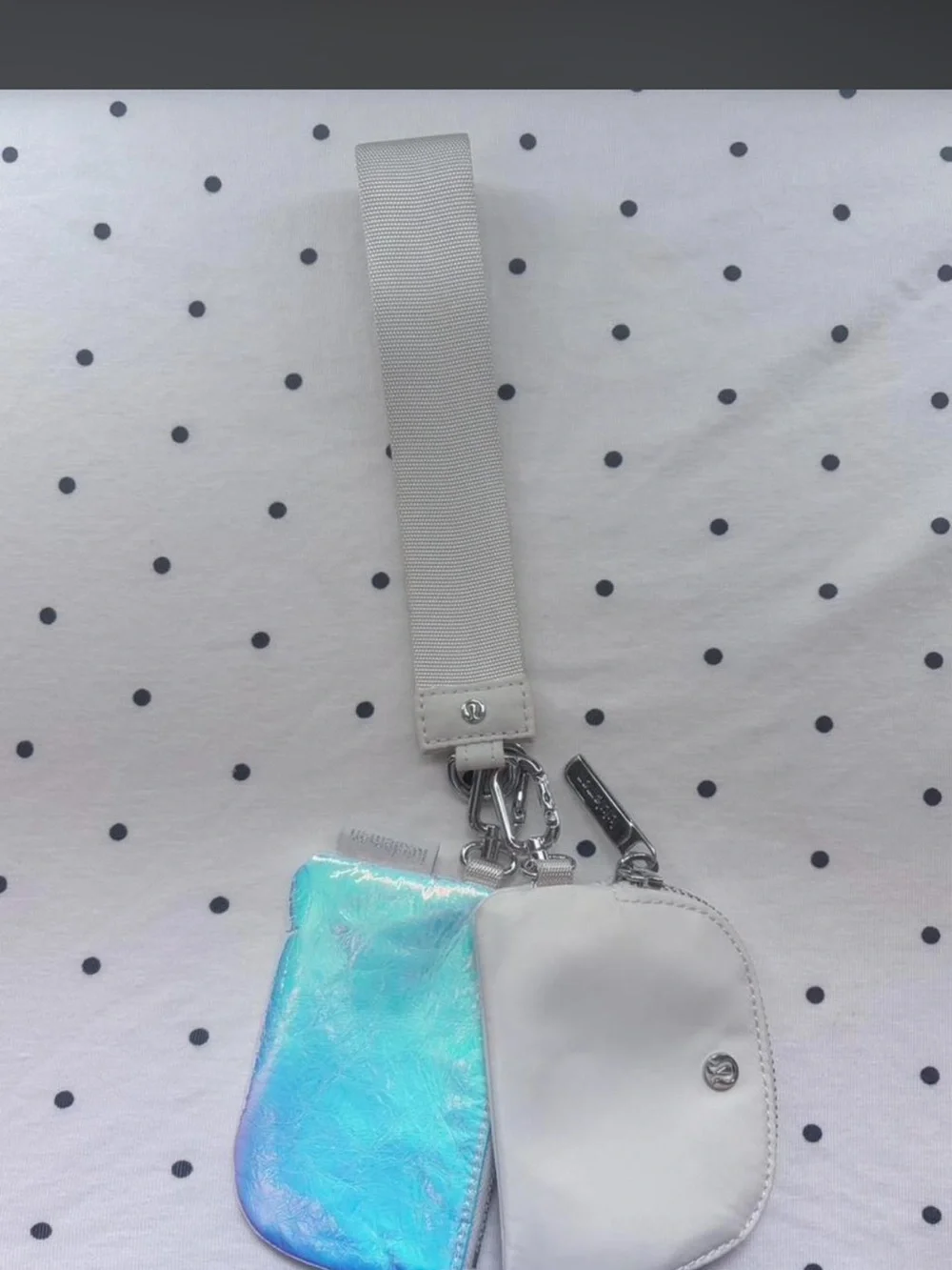 lululemon athletica Iridescent Blue and Light Gray Wristlet Set